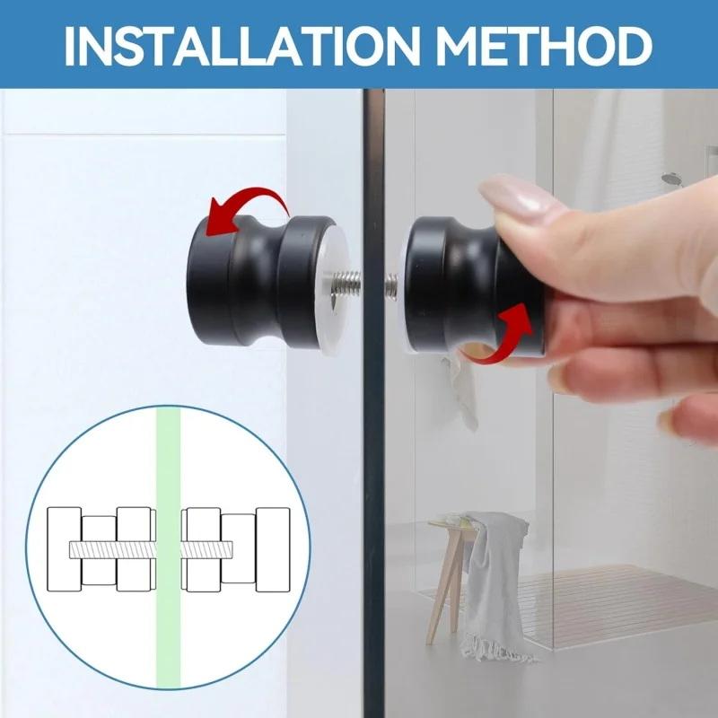 Glass Door Hinge - มือจับประตูกระจกห้องอาบน้ำแบบมีสไตล์, ลูกบิดประตูบานเลื่อนห้องอาบน้ำ, อะไหล่ฮาร์ดแวร์แบบดึงสองด้านสำหรับประตูกระจกห้องน้ำ