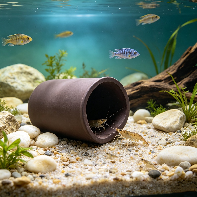 Hide Cave Ceramic - ถ้ำตู้ปลาใหม่ ที่หลบซ่อนในตู้ปลา ทำจากเซรามิก สำหรับกุ้ง ที่วางไข่ ที่หลบซ่อนสำหรับสัตว์น้ำ