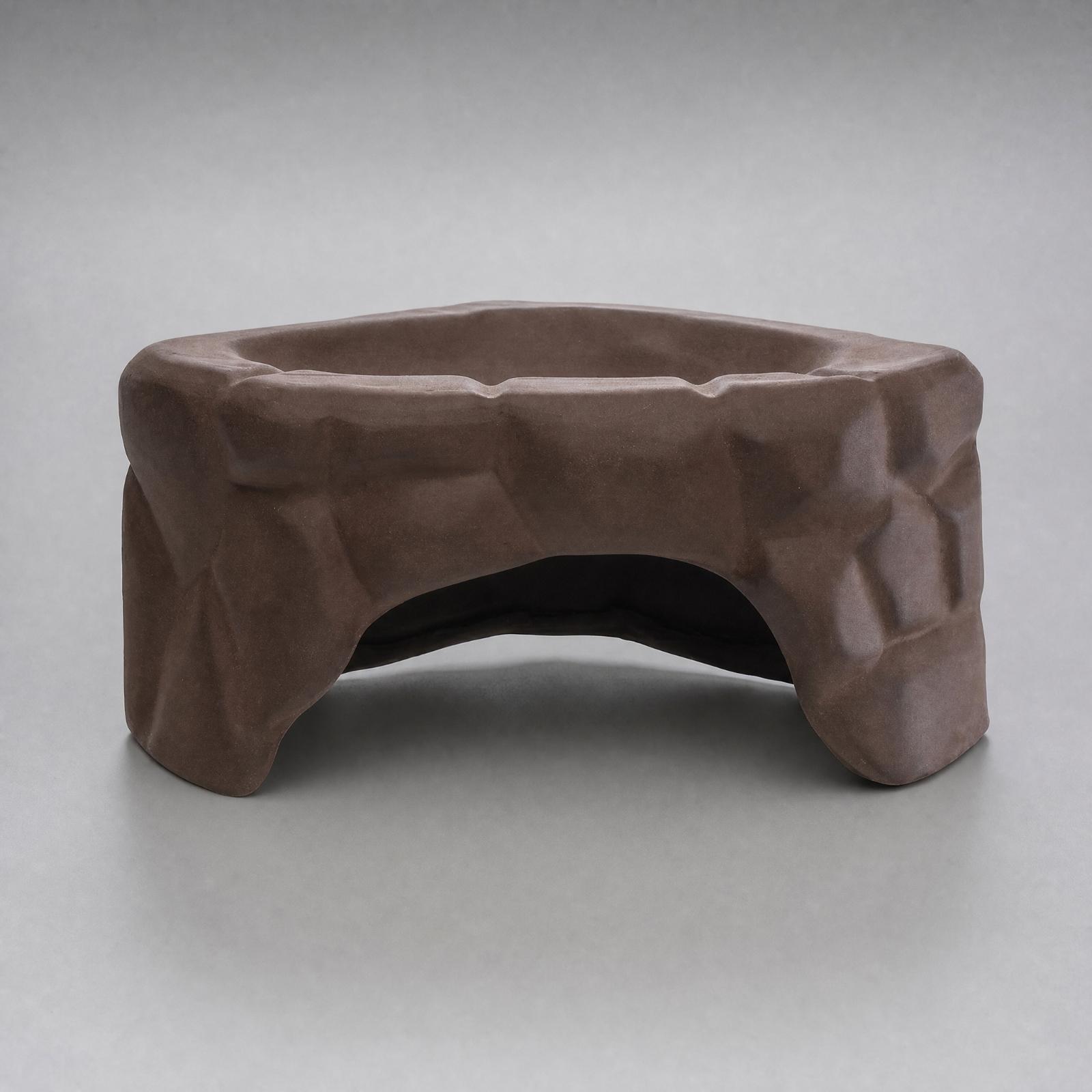 Hide Cave Ceramic - แท่นให้อาหารสัตว์เลื้อยคลานเซรามิกพร้อมถ้ำซ่อนตัวทรงโค้งสำหรับตกแต่งตู้เลี้ยงสัตว์เลื้อยคลาน ที่นอนอาบแดด อ่างน้ำ ลายหินจือซา