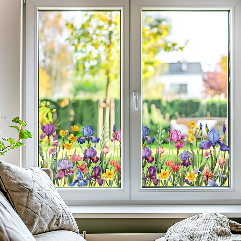 สีสันสวยงาม Iris ดอกไม้สติ๊กเก - Pvc Panel Background บทวิจารณ์และราคา