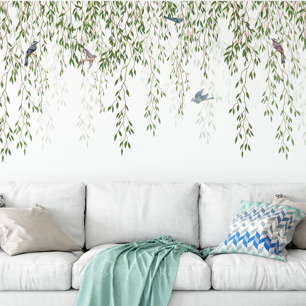 M169 สีเขียว Leaf Bird Plant ส - Pvc Panel Background บทวิจารณ์และราคา