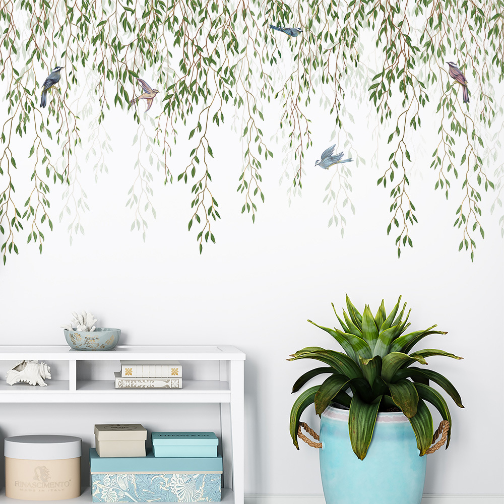 M169 สีเขียว Leaf Bird Plant ส - Pvc Panel Background บทวิจารณ์และราคา